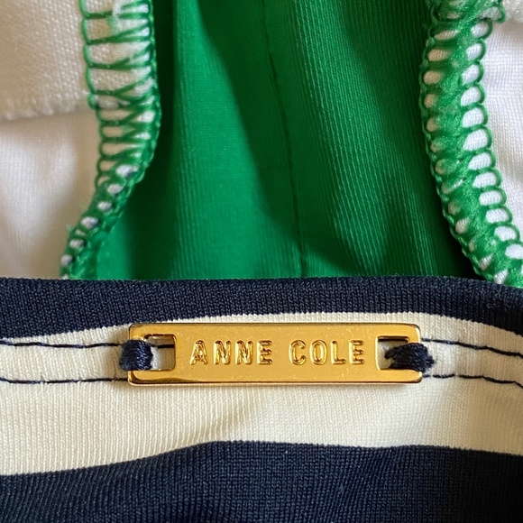 Anne Cole Signature I 2014 I Colorblock Stripe Maillot Halter Tie I Kelly Green - Picture 8 of 16